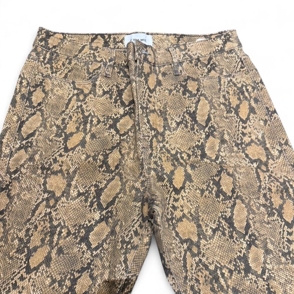 Frame Women's Straight Python Print Coated Pant - Picture 4 of 5